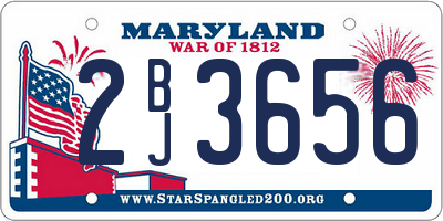 MD license plate 2BJ3656