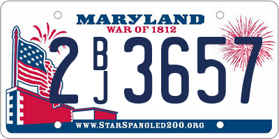 MD license plate 2BJ3657