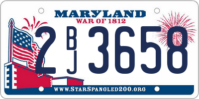MD license plate 2BJ3658