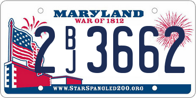 MD license plate 2BJ3662