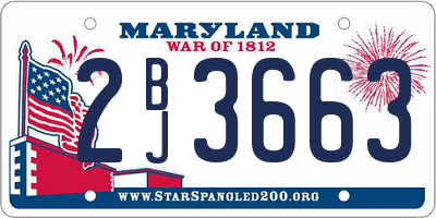 MD license plate 2BJ3663