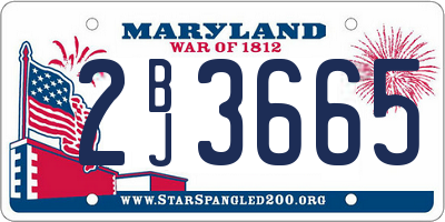 MD license plate 2BJ3665