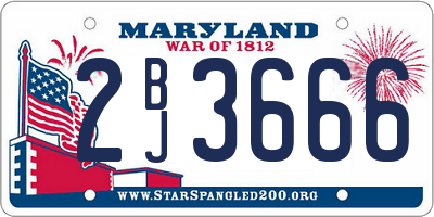 MD license plate 2BJ3666
