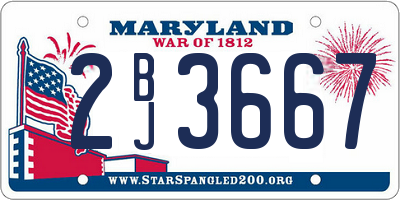 MD license plate 2BJ3667