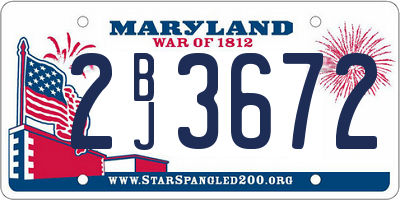 MD license plate 2BJ3672