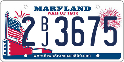 MD license plate 2BJ3675