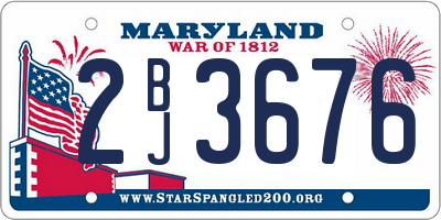 MD license plate 2BJ3676
