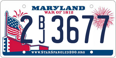 MD license plate 2BJ3677