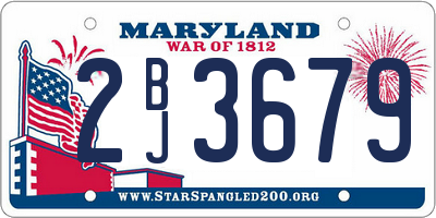 MD license plate 2BJ3679