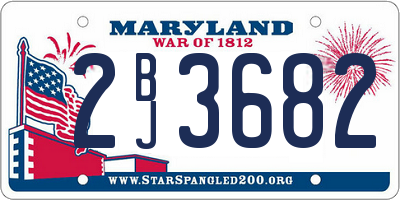MD license plate 2BJ3682