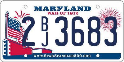 MD license plate 2BJ3683