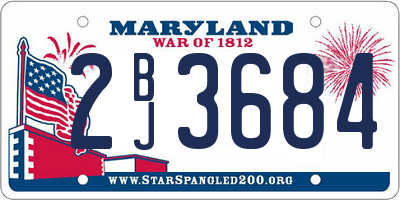 MD license plate 2BJ3684