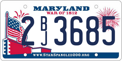 MD license plate 2BJ3685
