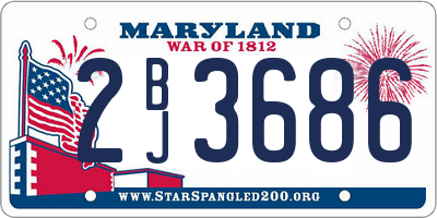 MD license plate 2BJ3686