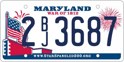 MD license plate 2BJ3687