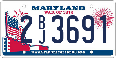 MD license plate 2BJ3691