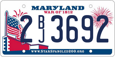 MD license plate 2BJ3692