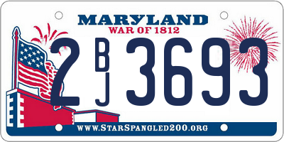 MD license plate 2BJ3693