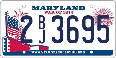 MD license plate 2BJ3695