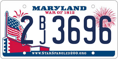 MD license plate 2BJ3696