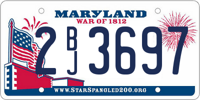 MD license plate 2BJ3697