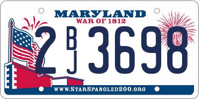 MD license plate 2BJ3698