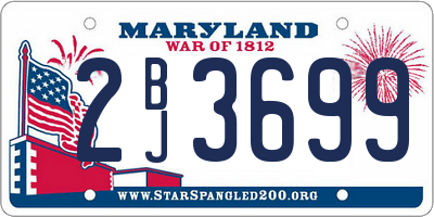 MD license plate 2BJ3699