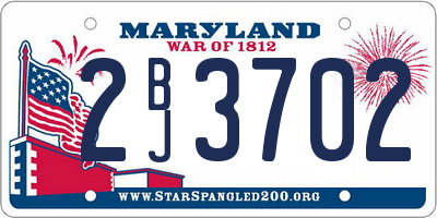MD license plate 2BJ3702