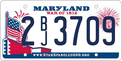 MD license plate 2BJ3709
