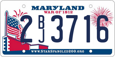 MD license plate 2BJ3716