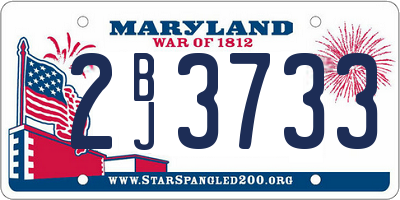 MD license plate 2BJ3733