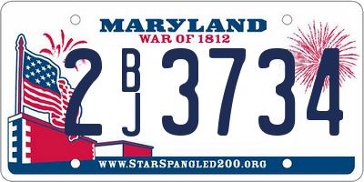 MD license plate 2BJ3734