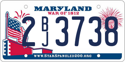 MD license plate 2BJ3738