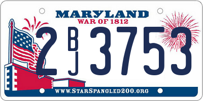 MD license plate 2BJ3753