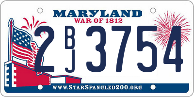 MD license plate 2BJ3754