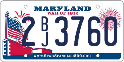 MD license plate 2BJ3760