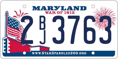 MD license plate 2BJ3763