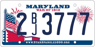 MD license plate 2BJ3777