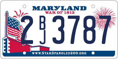 MD license plate 2BJ3787