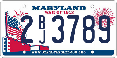 MD license plate 2BJ3789