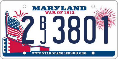 MD license plate 2BJ3801