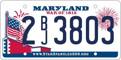 MD license plate 2BJ3803