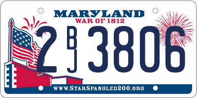 MD license plate 2BJ3806