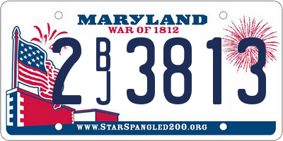 MD license plate 2BJ3813