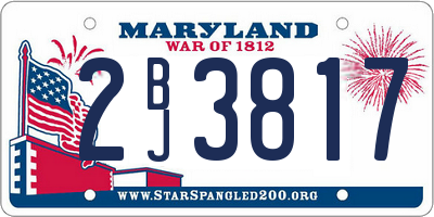 MD license plate 2BJ3817