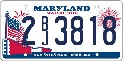 MD license plate 2BJ3818