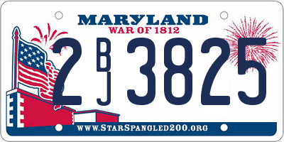 MD license plate 2BJ3825