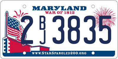 MD license plate 2BJ3835