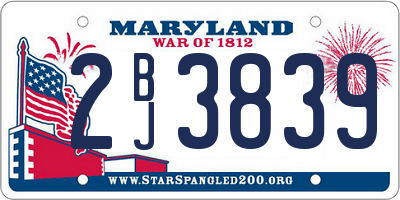 MD license plate 2BJ3839