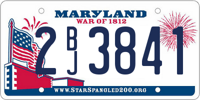 MD license plate 2BJ3841